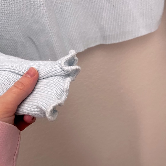 Lululemon Cotton Blend Half Zip Sweater in Powder Blue Size L - Picture 4 of 7